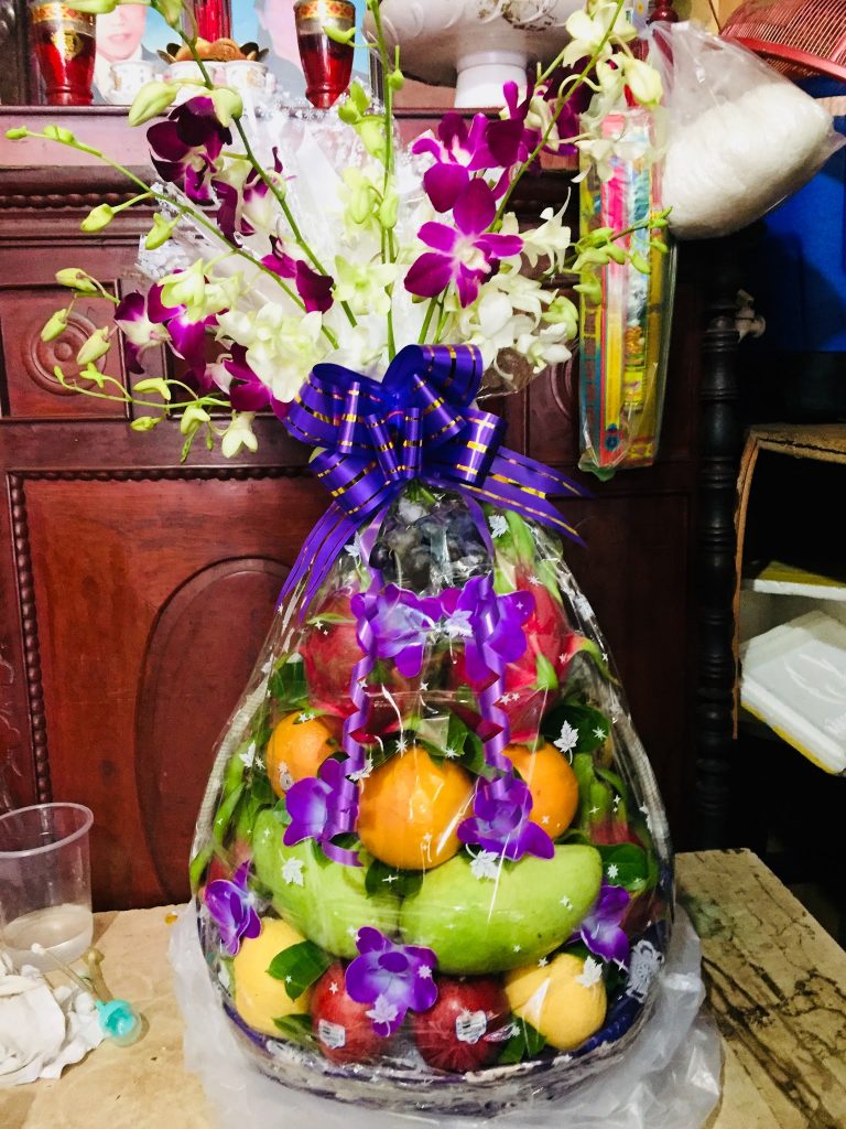 Giỏ trái cây viếng đám tang tại Quảng Ngãi